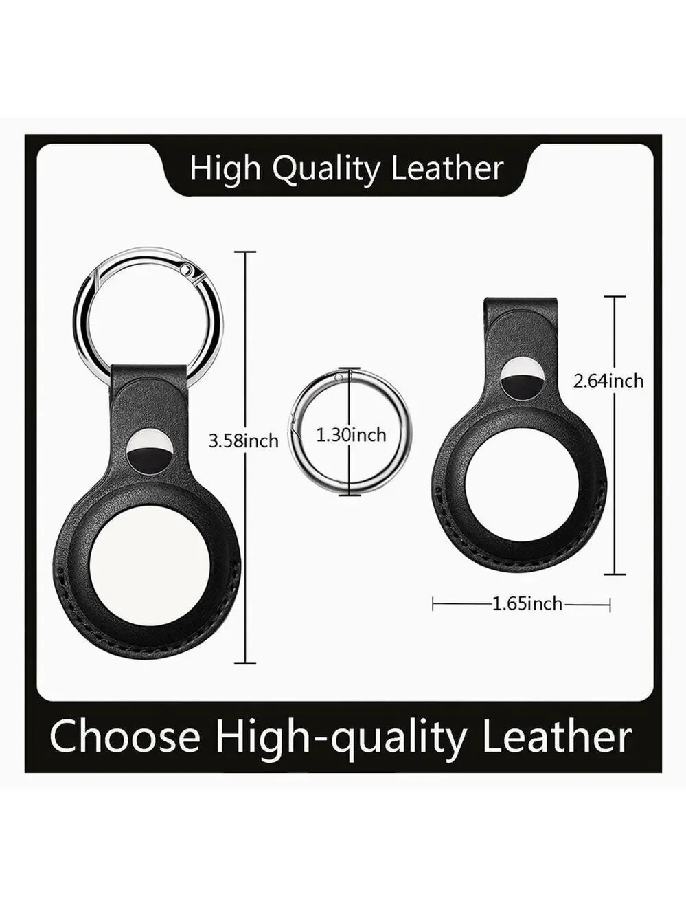 Leather Case For Apple AirTag with Keychain‎ Brown 1st Gen